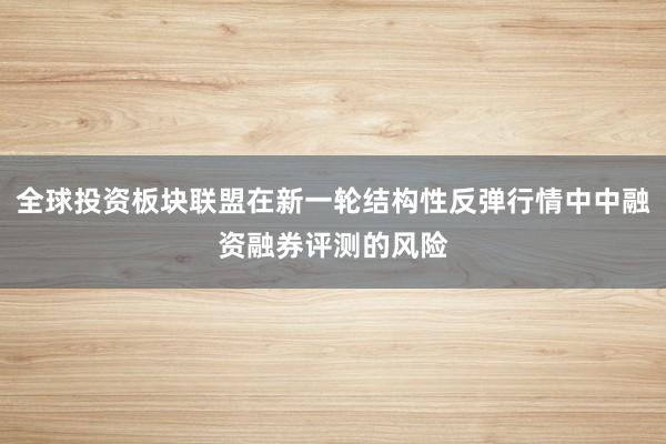 全球投资板块联盟在新一轮结构性反弹行情中中融资融券评测的风险