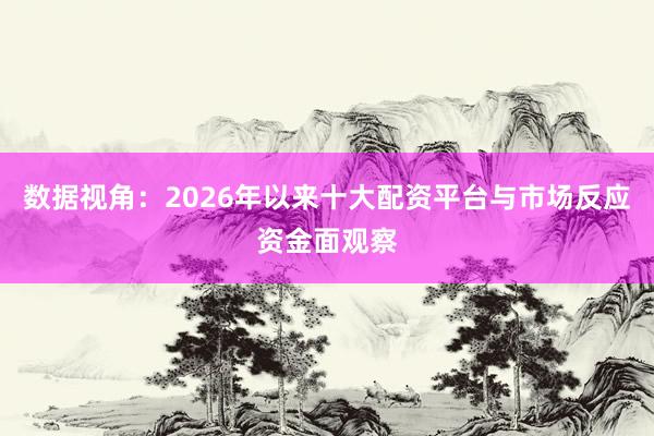 数据视角：2026年以来十大配资平台与市场反应资金面观察