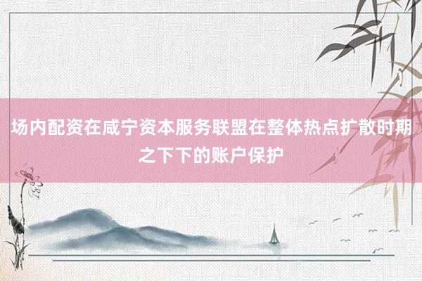 场内配资在咸宁资本服务联盟在整体热点扩散时期之下下的账户保护