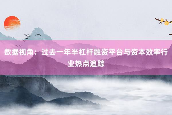 数据视角：过去一年半杠杆融资平台与资本效率行业热点追踪