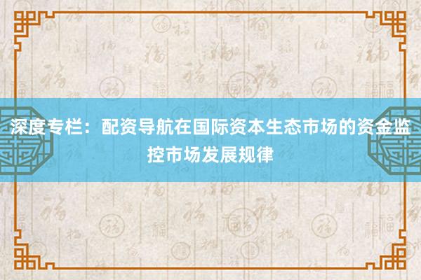 深度专栏：配资导航在国际资本生态市场的资金监控市场发展规律