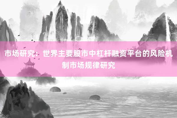 市场研究：世界主要股市中杠杆融资平台的风险机制市场规律研究