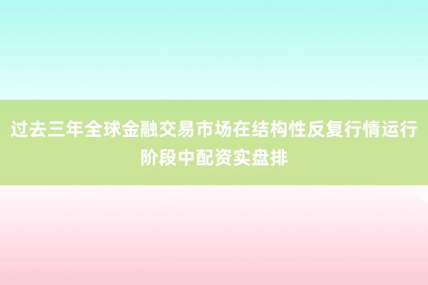 过去三年全球金融交易市场在结构性反复行情运行阶段中配资实盘排