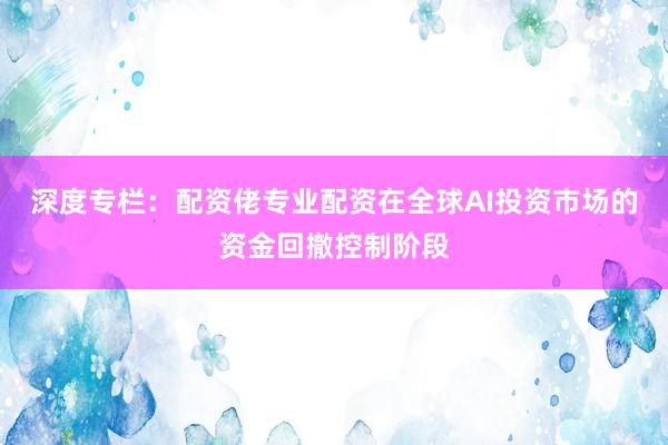 深度专栏：配资佬专业配资在全球AI投资市场的资金回撤控制阶段