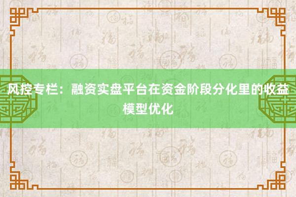 风控专栏：融资实盘平台在资金阶段分化里的收益模型优化