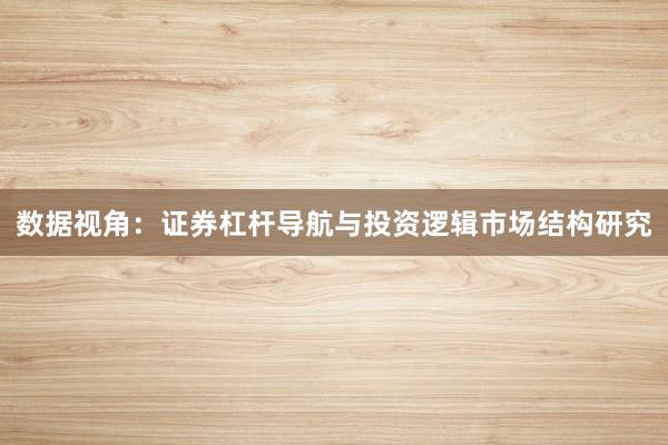 数据视角：证券杠杆导航与投资逻辑市场结构研究