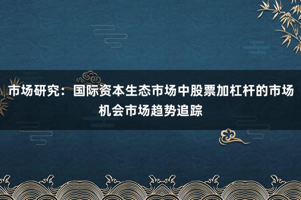 市场研究：国际资本生态市场中股票加杠杆的市场机会市场趋势追踪