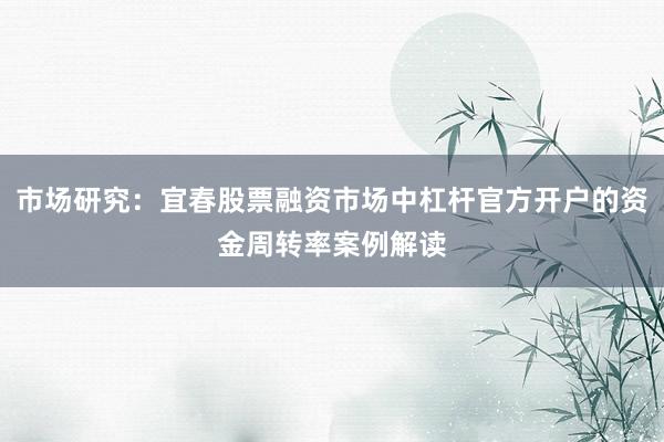 市场研究：宜春股票融资市场中杠杆官方开户的资金周转率案例解读