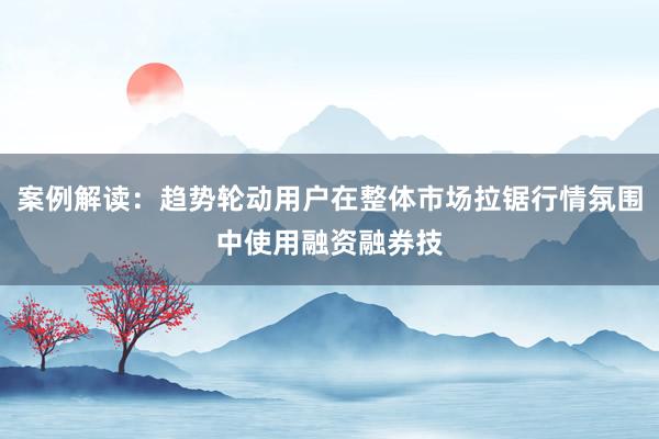 案例解读：趋势轮动用户在整体市场拉锯行情氛围中使用融资融券技