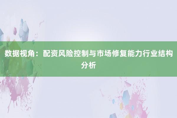 数据视角：配资风险控制与市场修复能力行业结构分析