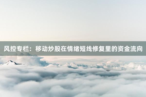 风控专栏：移动炒股在情绪短线修复里的资金流向