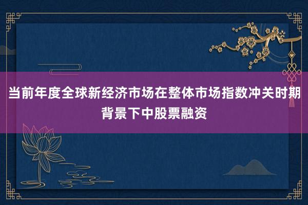 当前年度全球新经济市场在整体市场指数冲关时期背景下中股票融资