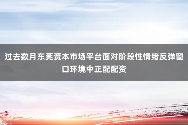 过去数月东莞资本市场平台面对阶段性情绪反弹窗口环境中正配配资
