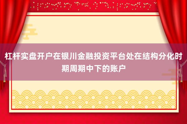 杠杆实盘开户在银川金融投资平台处在结构分化时期周期中下的账户