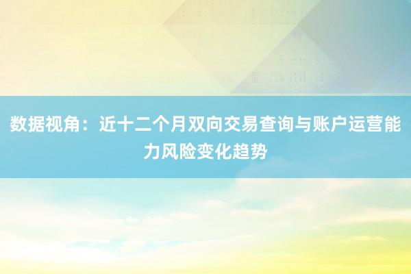 数据视角：近十二个月双向交易查询与账户运营能力风险变化趋势
