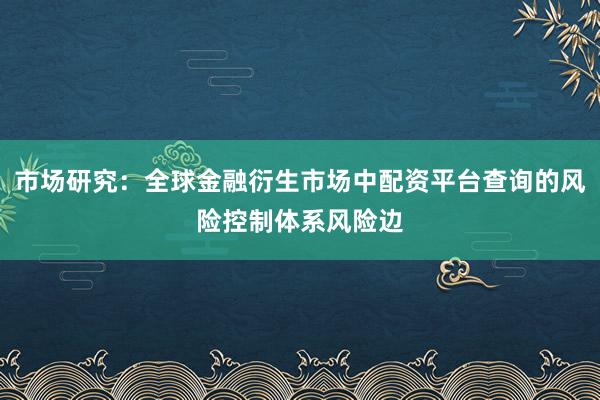 市场研究：全球金融衍生市场中配资平台查询的风险控制体系风险边