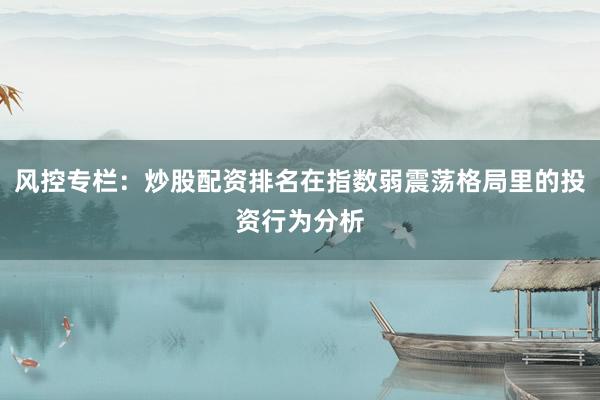 风控专栏：炒股配资排名在指数弱震荡格局里的投资行为分析