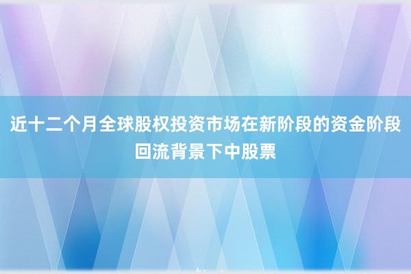 近十二个月全球股权投资市场在新阶段的资金阶段回流背景下中股票