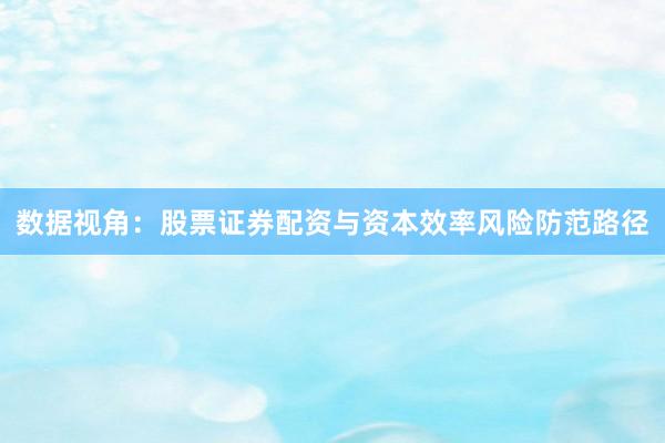 数据视角：股票证券配资与资本效率风险防范路径