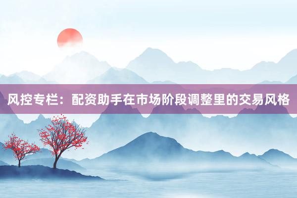 风控专栏：配资助手在市场阶段调整里的交易风格