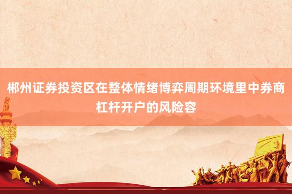 郴州证券投资区在整体情绪博弈周期环境里中券商杠杆开户的风险容