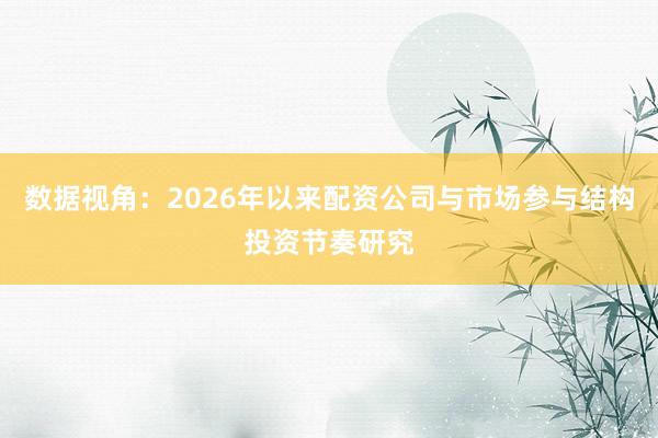 数据视角：2026年以来配资公司与市场参与结构投资节奏研究