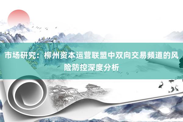 市场研究：柳州资本运营联盟中双向交易频道的风险防控深度分析