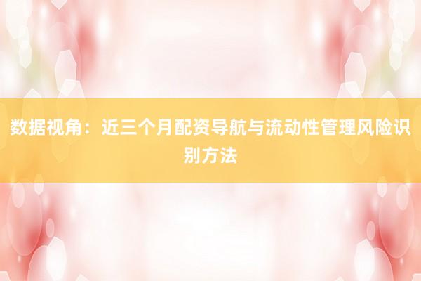数据视角：近三个月配资导航与流动性管理风险识别方法