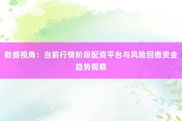 数据视角：当前行情阶段配资平台与风险回撤资金趋势观察