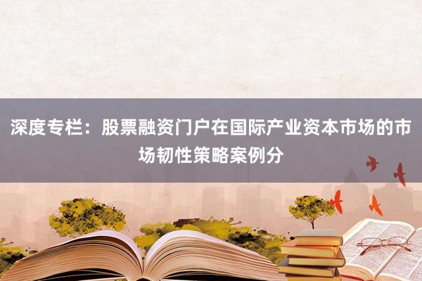 深度专栏：股票融资门户在国际产业资本市场的市场韧性策略案例分