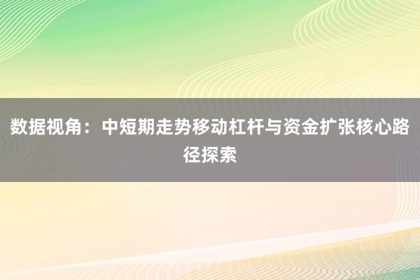 数据视角：中短期走势移动杠杆与资金扩张核心路径探索