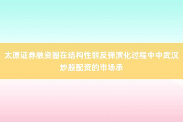太原证券融资圈在结构性弱反弹演化过程中中武汉炒股配资的市场承