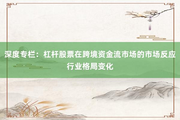 深度专栏：杠杆股票在跨境资金流市场的市场反应行业格局变化