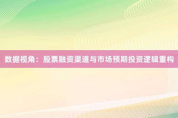 数据视角：股票融资渠道与市场预期投资逻辑重构