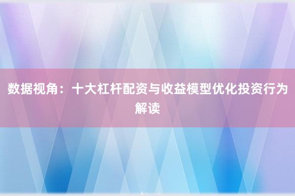 数据视角：十大杠杆配资与收益模型优化投资行为解读