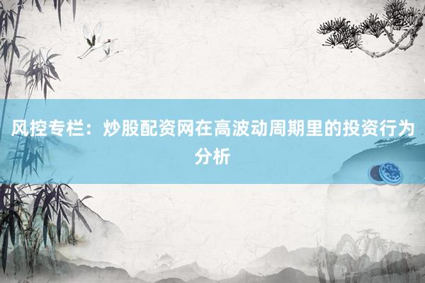 风控专栏：炒股配资网在高波动周期里的投资行为分析