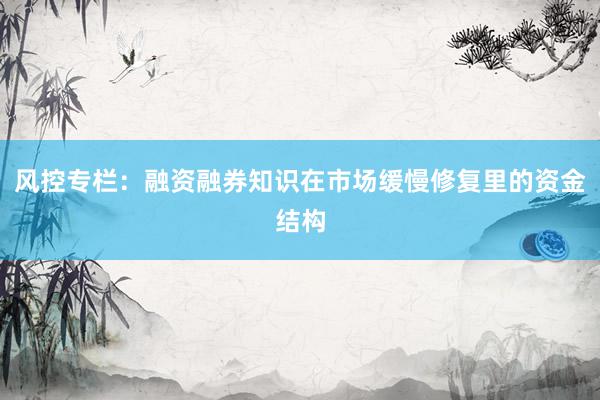 风控专栏：融资融券知识在市场缓慢修复里的资金结构