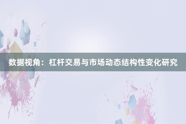 数据视角：杠杆交易与市场动态结构性变化研究