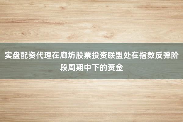 实盘配资代理在廊坊股票投资联盟处在指数反弹阶段周期中下的资金