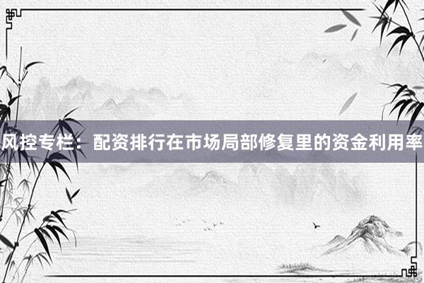 风控专栏：配资排行在市场局部修复里的资金利用率