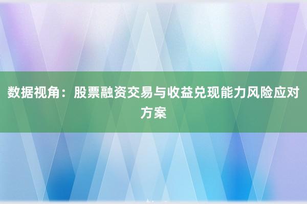 数据视角：股票融资交易与收益兑现能力风险应对方案