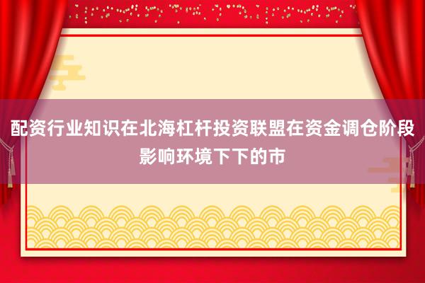配资行业知识在北海杠杆投资联盟在资金调仓阶段影响环境下下的市