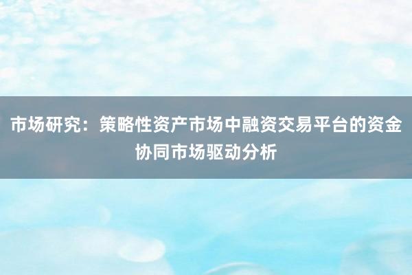 市场研究：策略性资产市场中融资交易平台的资金协同市场驱动分析