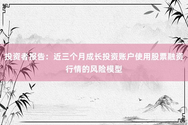 投资者报告：近三个月成长投资账户使用股票融资行情的风险模型