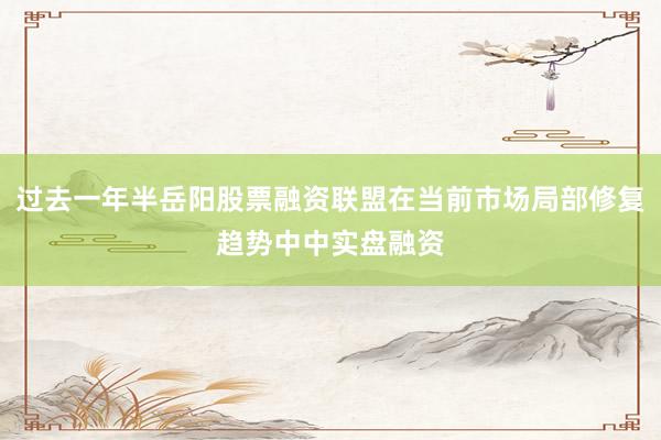 过去一年半岳阳股票融资联盟在当前市场局部修复趋势中中实盘融资