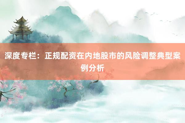 深度专栏：正规配资在内地股市的风险调整典型案例分析