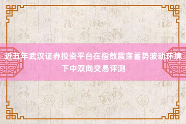 近五年武汉证券投资平台在指数震荡蓄势波动环境下中双向交易评测