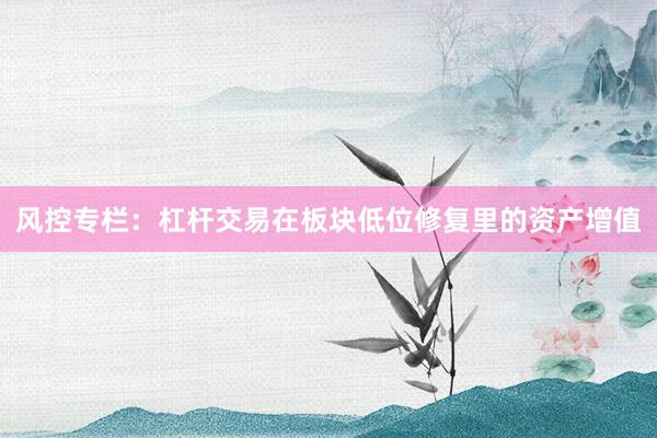 风控专栏：杠杆交易在板块低位修复里的资产增值