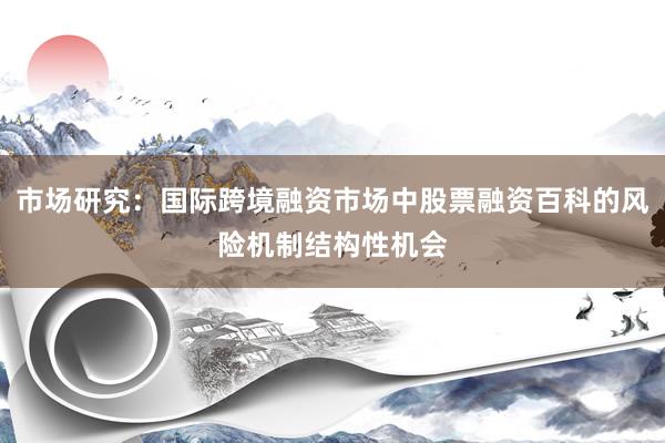 市场研究：国际跨境融资市场中股票融资百科的风险机制结构性机会