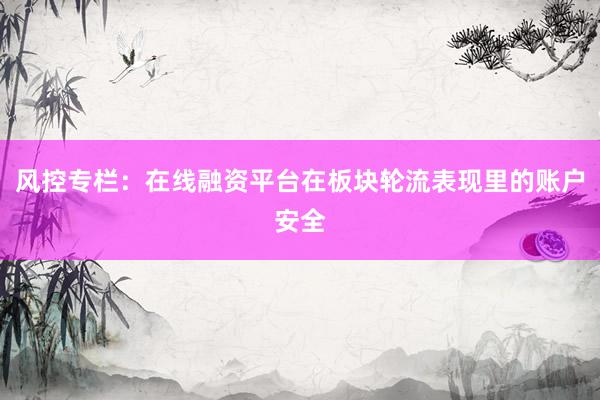 风控专栏：在线融资平台在板块轮流表现里的账户安全
